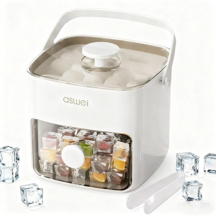 Easy Press 48 Ice Cube Maker Tray Party Bar Ice Cube Maker Mould Ice Storage Box