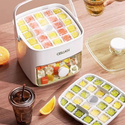 Easy Press 48 Ice Cube Maker Tray Party Bar Ice Cube Maker Mould Ice Storage Box