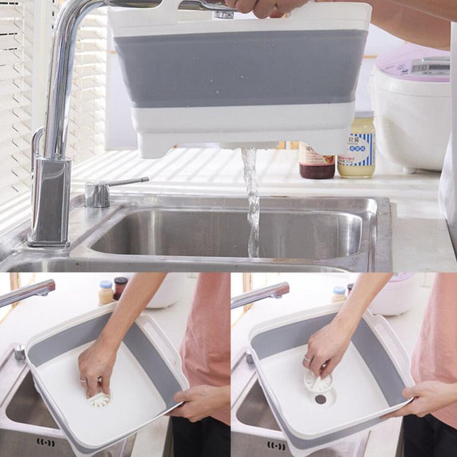Collapsible Washing-Up Basin, Space-Saving Kitchen Bowl