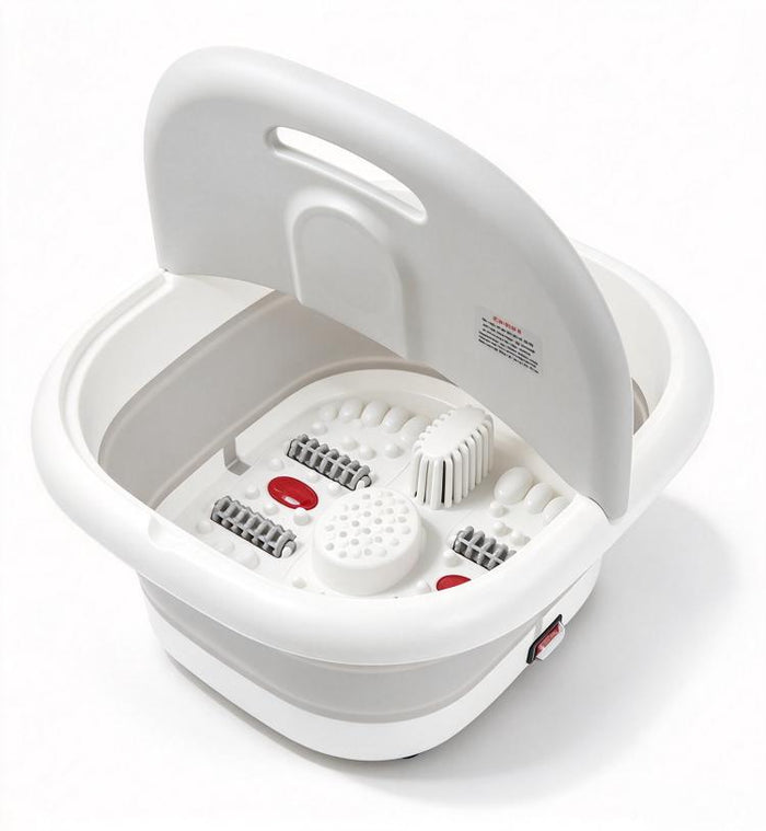 500W Electric Foot Spa Massager with Infrared Heat, Bubbles & Reflexology Rollers