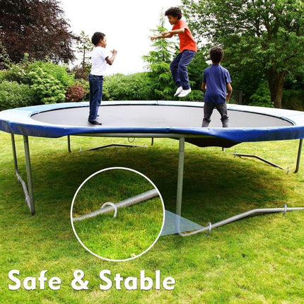8PCS Heavy Duty Trampoline Anchors J Shaped Steel Ground Pegs 30cm Tent Stakes