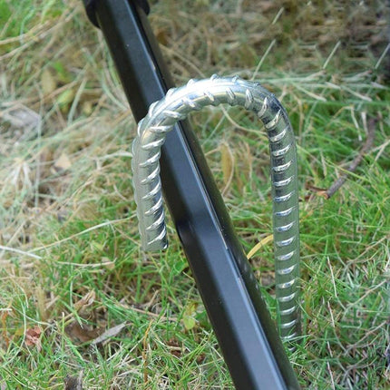 8PCS Heavy Duty Trampoline Anchors J Shaped Steel Ground Pegs 30cm Tent Stakes