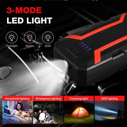 9000A Car Jump Starter 12V Auto Battery Booster Power Bank Pack USB Fast Charger