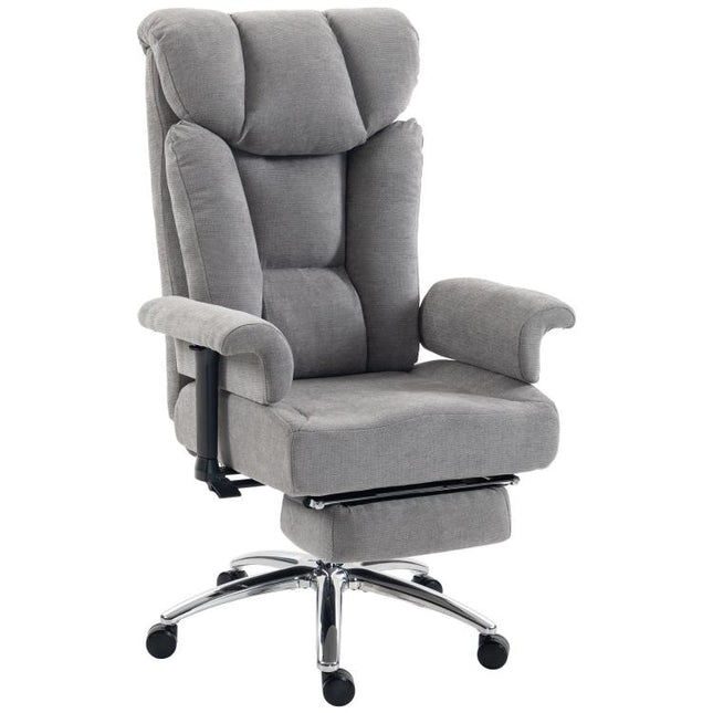 Big and Tall Office Chair, 250 kg Heavy Duty Executive Desk Chair with Adjustable Padded Armrests and High Back, Grey