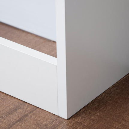 Radiator Cover Vertical Slatted Grille Heater Cover Top Shelf MDF Steel for Heat Circulation 90 x 18 x 84 cm White
