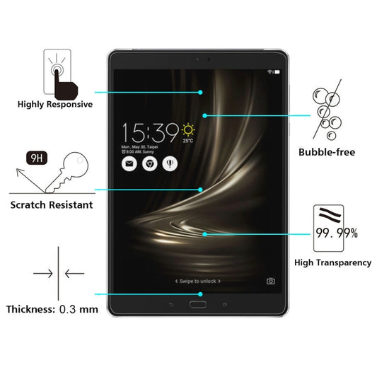 For ASUS ZenPad 3S 10 / Z500 0.3mm 9H Hardness Tempered Glass Screen Film, For Z500