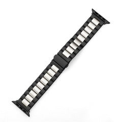 For Apple Watch Series 10 42mm / 9&8&7 41mm / SE 3&SE 2&6&SE&5&4 40mm / 3&2&1 38mm Fold Buckle 3 Beads Stainless Steel Watch Band