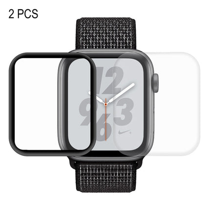 2 PCS ENKAY Hat-Prince 3D Full Screen PET + 3D Full Screen Electroplating PET Curved Heat Bending HD Screen Protector For Apple Watch Series 6 / 5 / 4 / Watch SE 44mm, For Apple Watch Series 6 / 5 / 4 / Watch SE 44mm
