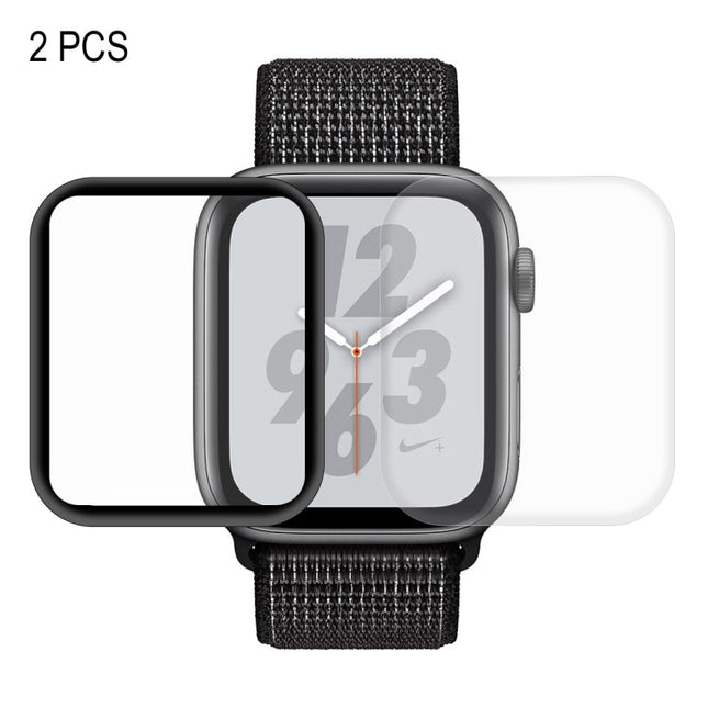 2 PCS ENKAY Hat-Prince 3D Full Screen PET + 3D Full Screen Electroplating PET Curved Heat Bending HD Screen Protector For Apple Watch Series 6 / 5 / 4 / Watch SE 44mm, For Apple Watch Series 6 / 5 / 4 / Watch SE 44mm