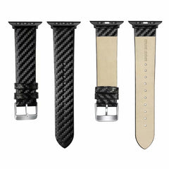 Genuine Leather Carbon Fiber Strap + Frame for Apple Watch Series 4 40mm, Apple Watch Series 4 40mm