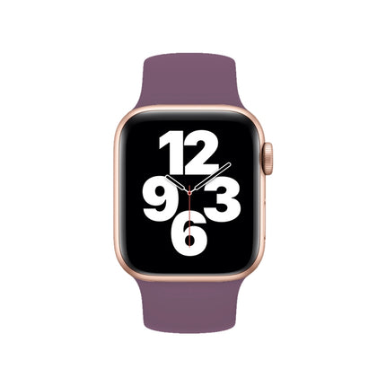 For Apple Watch Series 10 42mm / 9&8&7 41mm / SE 3&SE 2&6&SE&5&4 40mm / 3&2&1 38mm Solid Color Elastic Silicone Watch Band, Size:M 143mm