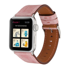 For Apple Watch Series 10 42mm / 9&8&7 41mm / SE 3&SE 2&6&SE&5&4 40mm / 3&2&1 38mm Fresh Style Genuine Leather Watch Band, 38mm