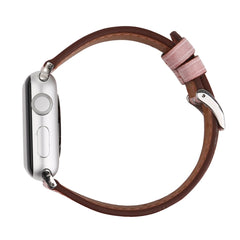 For Apple Watch Series 10 42mm / 9&8&7 41mm / SE 3&SE 2&6&SE&5&4 40mm / 3&2&1 38mm Fresh Style Genuine Leather Watch Band, 38mm