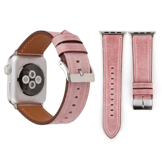 For Apple Watch Series 10 42mm / 9&8&7 41mm / SE 3&SE 2&6&SE&5&4 40mm / 3&2&1 38mm Fresh Style Genuine Leather Watch Band, 38mm