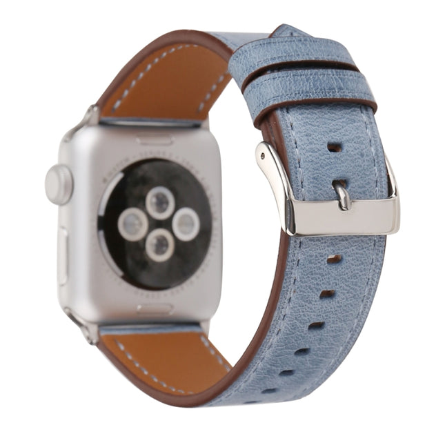 For Apple Watch Series 10 42mm / 9&8&7 41mm / SE 3&SE 2&6&SE&5&4 40mm / 3&2&1 38mm Fresh Style Genuine Leather Watch Band, 38mm