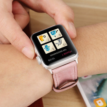 For Apple Watch Ultra 49mm&Watch Ultra 2 49mm / Series 10 46mm / 9&8&7 45mm / SE 3&SE 2&6&SE&5&4 44mm / 3&2&1 42mm Fresh Style Genuine Leather Watch Band, 42mm