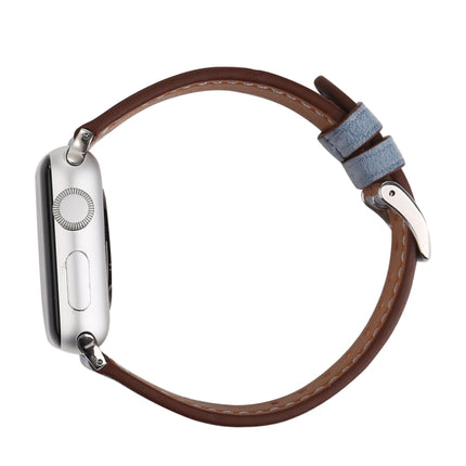 For Apple Watch Ultra 49mm&Watch Ultra 2 49mm / Series 10 46mm / 9&8&7 45mm / SE 3&SE 2&6&SE&5&4 44mm / 3&2&1 42mm Fresh Style Genuine Leather Watch Band, 42mm