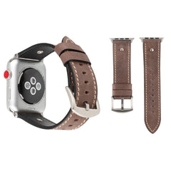 Crowe Star Embossing Texture Genuine Leather Wrist Watch Band for Apple Watch Series 3 & 2 & 1 38mm, 38mm