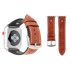 Crowe Star Embossing Texture Genuine Leather Wrist Watch Band for Apple Watch Series 3 & 2 & 1 38mm, 38mm