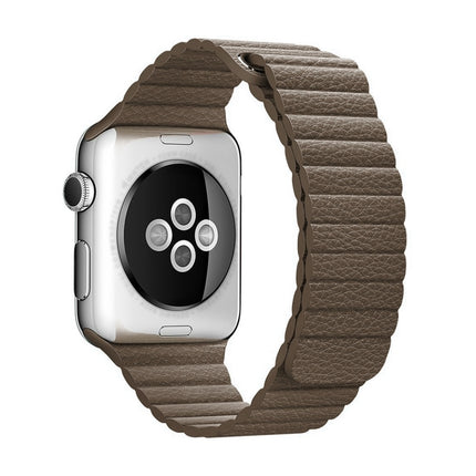 For Apple Watch 42mm Loop Magnetic Closure Clasp PU Leather Watch Band
