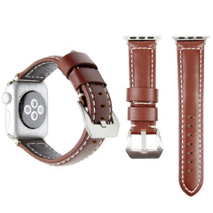 Leather Wrist Watch Band with Stainless Steel Buckle for Apple Watch Series 3 & 2 & 1 42mm, 42mm