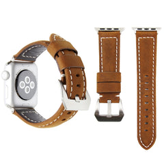 Leather Wrist Watch Band with Stainless Steel Buckle for Apple Watch Series 3 & 2 & 1 42mm, 42mm