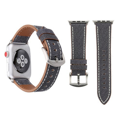 For Apple Watch Series 10 42mm / 9&8&7 41mm / SE 3&SE 2&6&SE&5&4 40mm / 3&2&1 38mm Simple Fashion Genuine Leather Cowboy Pattern Watch Band, 38mm