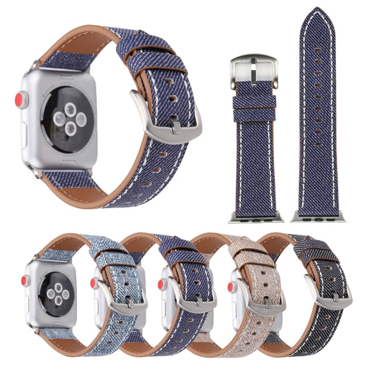 For Apple Watch Series 10 42mm / 9&8&7 41mm / SE 3&SE 2&6&SE&5&4 40mm / 3&2&1 38mm Simple Fashion Genuine Leather Cowboy Pattern Watch Band, 38mm