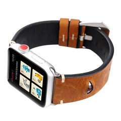 For Apple Watch Series 3 & 2 & 1 42mm Simple Fashion Cowhide Big Eyes Pattern Watch Band, 42mm