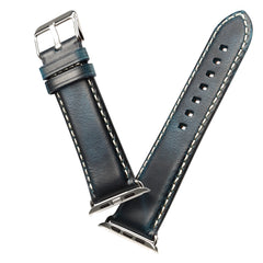 Denior Oil Wax Retro Watch Leather Watch Band for Apple Watch Series 10 42mm / 9&8&7 41mm / SE 3&SE 2&6&SE&5&4 40mm / 3&2&1 38mm