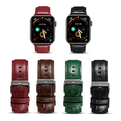 Denior Crocodile Grain Watch Cowhide Leather Watch Band for Apple Watch Ultra 49mm&Watch Ultra 2 49mm / Series 10 46mm / 9&8&7 45mm / SE 3&SE 2&6&SE&5&4 44mm / 3&2&1 42mm