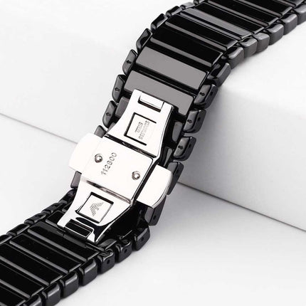 For Apple Watch Ultra 49mm&Watch Ultra 2 49mm / Series 10 46mm / 9&8&7 45mm / SE 3&SE 2&6&SE&5&4 44mm / 3&2&1 42mm Delicate Ceramics Wrist Watch Band
