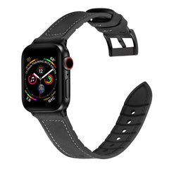 Solid Color TPU + Stainless Steel Watch Band for Apple Watch Series 7 45mm / 6 & SE & 5 & 4 44mm / 3 & 2 & 1 42mm, 44mm