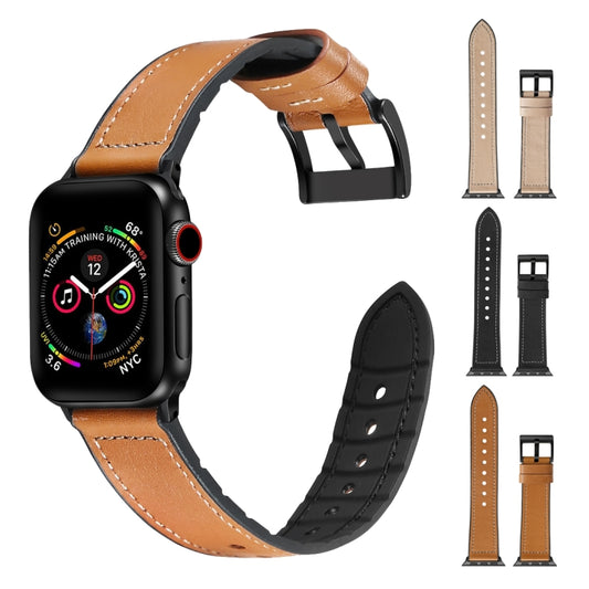 Solid Color TPU + Stainless Steel Watch Band for Apple Watch Series 7 45mm / 6 & SE & 5 & 4 44mm / 3 & 2 & 1 42mm, 44mm