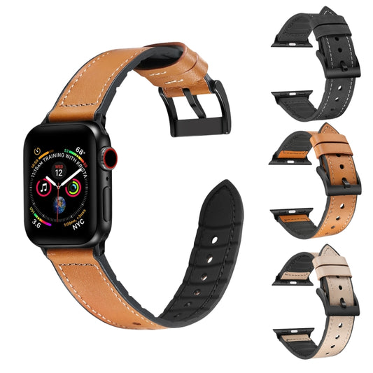 Solid Color TPU + Stainless Steel Watch Band for Apple Watch Series 3 & 2 & 1 38mm, 38mm