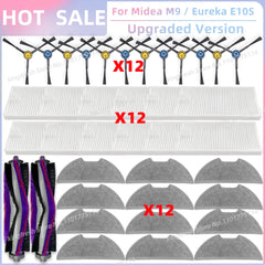 Fit For ( Midea M9, Eureka E10S, Eureka E20 Plus, Midea VCR S10 Plus, PObode A8 ) Parts Main Roller Side Brush Filter Mop Cloth