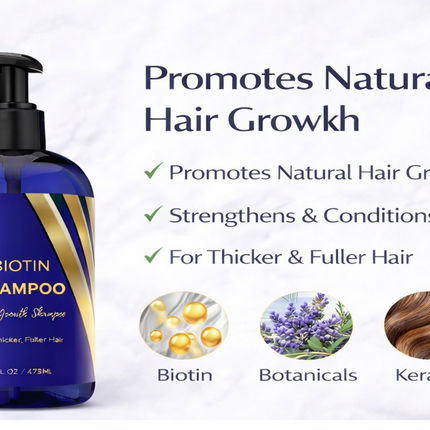 Ammuri Biotin & Caffeine Shampoo 473ml | Fuller-Looking Hair & Scalp Care