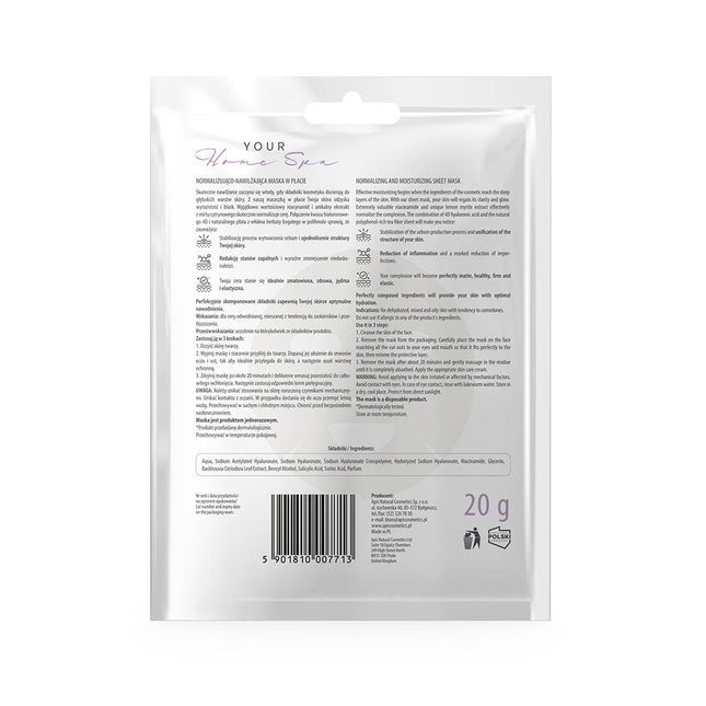 Apis Normalising & Moisturising Sheet Mask | 20 g