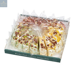 Assorted flavoured nougat cake - appr 20 slices - strawberry, lemon and pistachio
