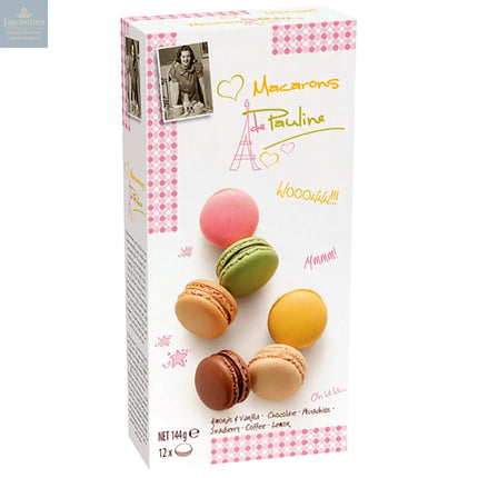 Assortment of 12 macarons in gift box - almond & vanilla, pistachio, chocolate, strawberry, lemon and coffee - VAT FREE