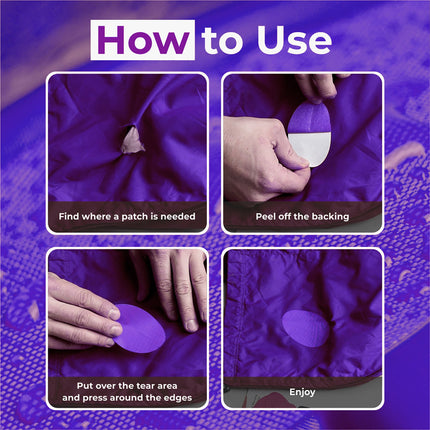 Repair Patches (30+ Colours) for Puffer Jackets, Tents, Upholstery - Stick On, Waterproof, Tear-Cold-Heat-Resistant