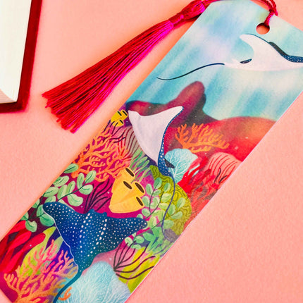 Manta Ray Ocean Holographic Bookmark