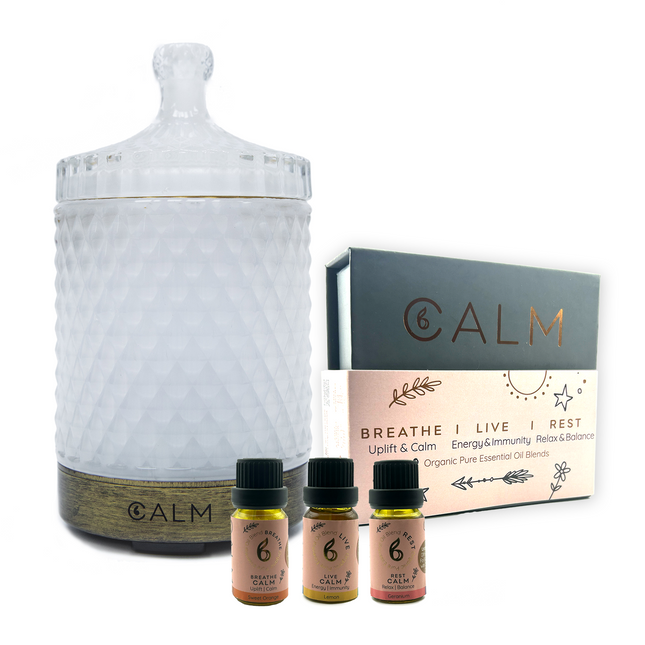 Aroma Diffuser with Blended Oil Steps - Stress relief, Energy Boost, Sleep & Hormone Balance