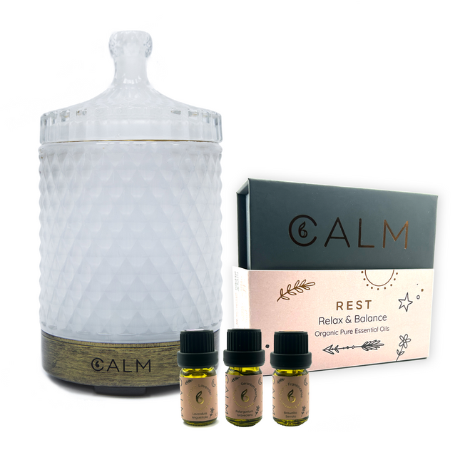 Aroma Diffuser with our Rest Calm Oil Set - Sleep & Hormone Balance