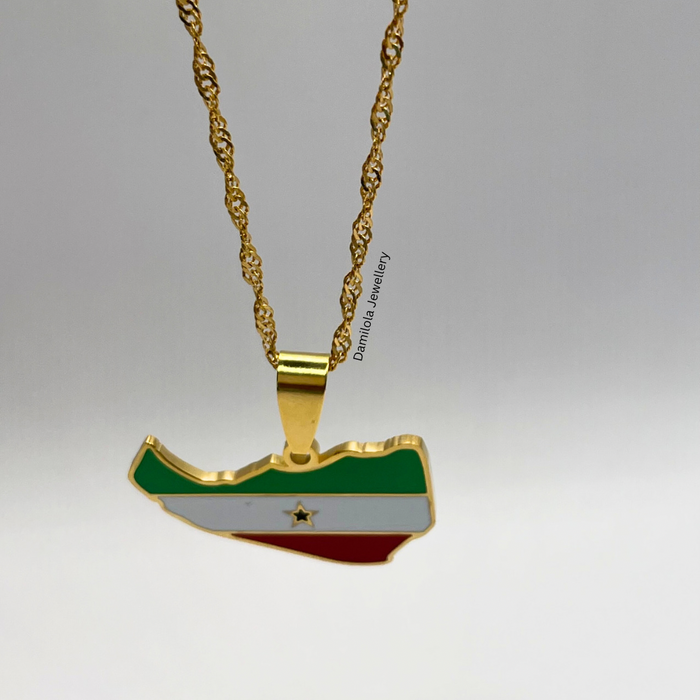 Somaliland Flag Necklace gold - silver