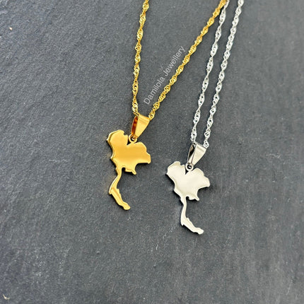 Thailand Map Necklace - Gold/Silver