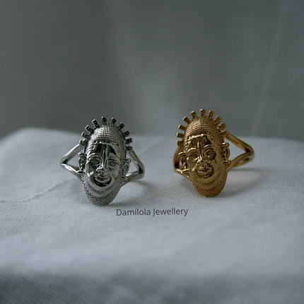 The Benin Mask Ring - Silver/Gold