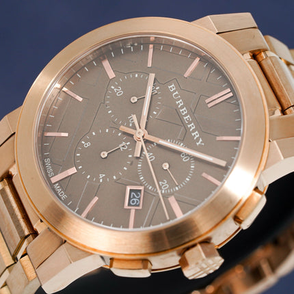 Burberry Men's Watch Chronograph The City 42mm Rose Gold BU9353