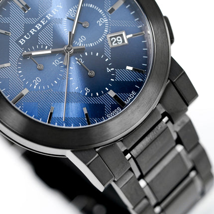 Burberry Men's Watch Chronograph The City 42mm Gun Metal BU9365