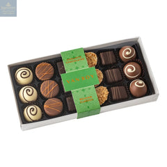Belgian everyday classics selection in 18 choc grey base with cello lid